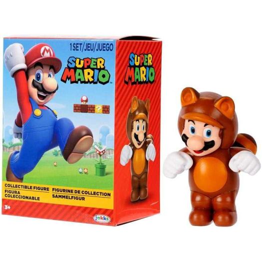 World of Nintendo Super Mario Tanooki Mario Collectible Mini Figure