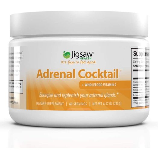 Jigsaw Health Adrenal Cocktail Jar with Wholefood Vitamin C, Potasium, and Redmon's Real Salt. Supports Adrenal Glad Function and Combats Adrenal Fatigue