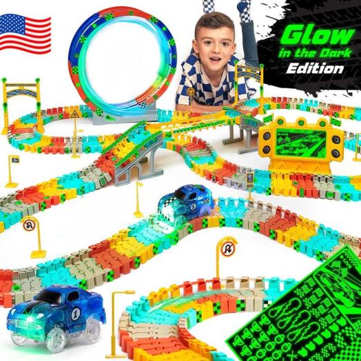 JitteryGit STEM Race Car Track Toy for Kids | Amazing Gift for Boys Girls Toddlers Ages 3 4 5 6 7