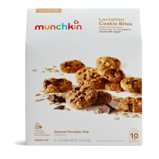 Munchkin Milkmakers Lactation Cookie Bites, Oatmeal Chocolate Chip, 8 Count | Munchkin