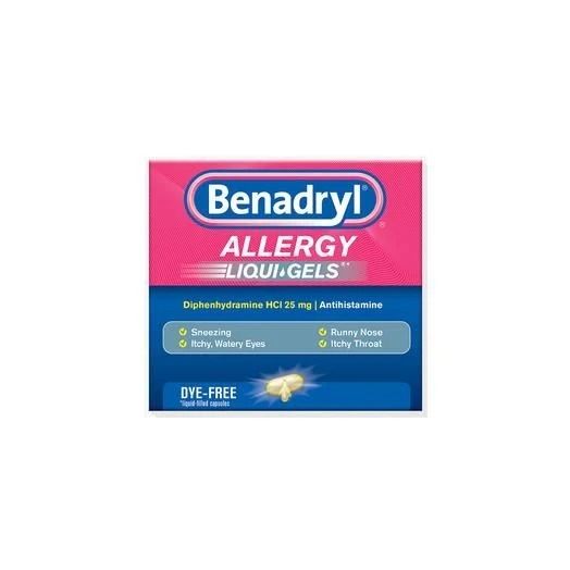 Johnson & Johnson Benadryl Allergy Dye-Free Liqui-Gels, 24 Count