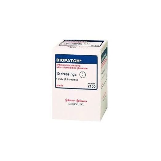 Johnson & Johnson BIOPATCH Protective Disk with CHG, 1 Inch x 7mm