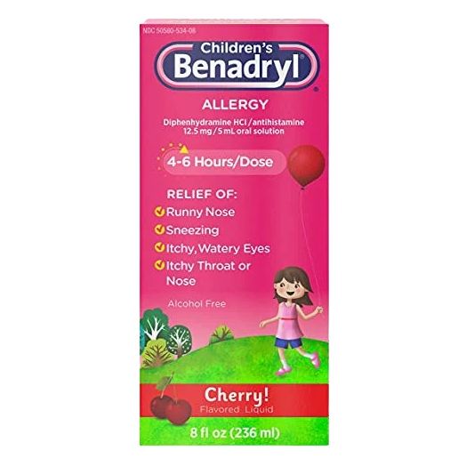 Johnson & Johnson Children's Benadryl Allergy Relief Liquid, Cherry Flavor 4 fl oz
