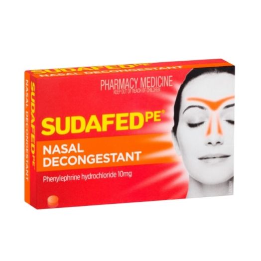 Sudafed PE Sinus Congestion Maximum Strength, 10 mg Tablet Pack of 18