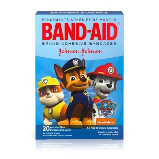 Band-Aid Brand Adhesive Bandages for Kids Paw Patrol, Assorted Sizes Box of 20