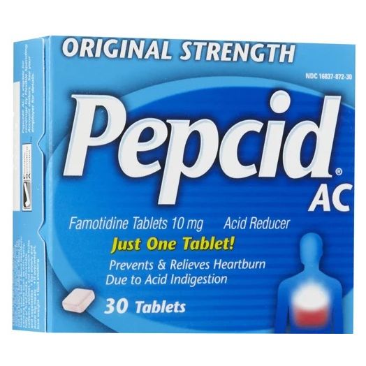 Johnson & Johnson Pepcid AC Original Strength Famotidine, 10 mg 30 Tablets