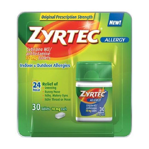 Johnson & Johnson Zyrtec 24 Hour Allergy Relief Tablets, 10 mg 30 Count
