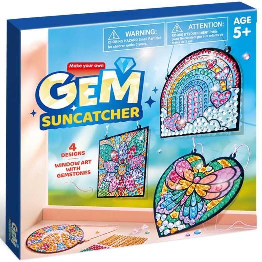Joyfy 4 Pcs Window Art Making Kits, Sun Catcher Gem Painting Arts And Crafts Kits, Christmas Birthday Gift for Kids Girls Ages 5 6 8 12