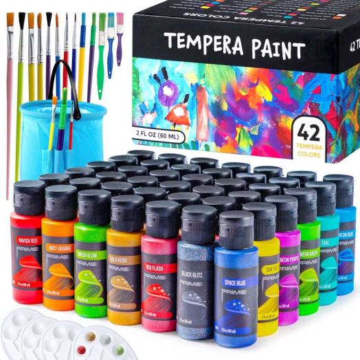 Joyfy 42 Pcs Washable Paint Set for Kids , 2 oz Finger Painting for Toddlers, Back to School Supplies