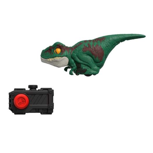 ​Jurassic World Dominion Uncaged Click Tracker Velociraptor Dinosaur Action Figure, Toy Gift with Interactive Motion and Sound, Clicker Control​​