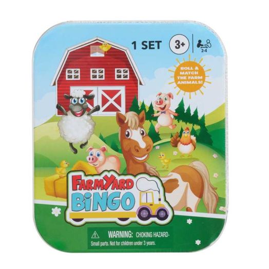 Just Play Farmyard Bingo Travel Game Tin, Kida Ages 3 and up ( Exclusive)