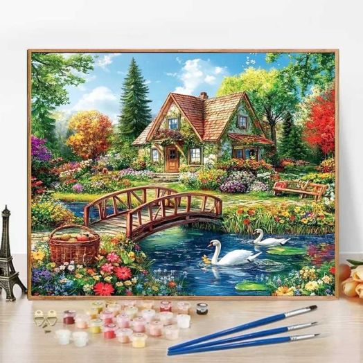 JYLMOOD Paint by Numbers Kit for Adults Beginner, Easy DIY Oil Painting Kits On Canvas for Gift Home Wall Decor 16x20 Inch - Countryside