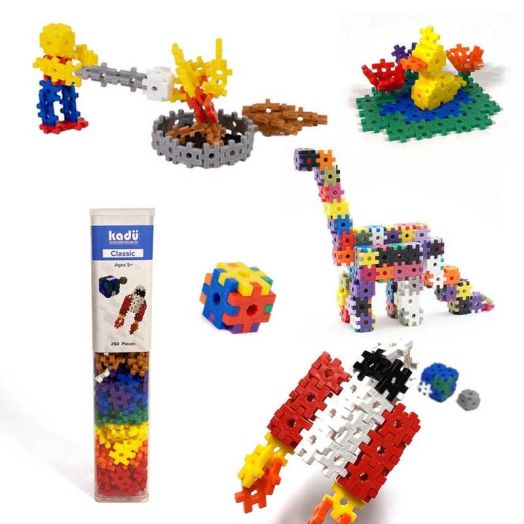 Kadu Classic 250 Pc - Interlocking Building + Construction Block Toy, for STEM / STEAM Open Ended + Imaginative Play Ages 5+