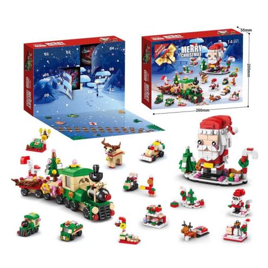 KAMUGO Advent Calendar Christmas Building Set , 12 Days Countdown Toys for Kids , 6 in 1 Santa Claus and Christmas Tree Building Blocks Toy