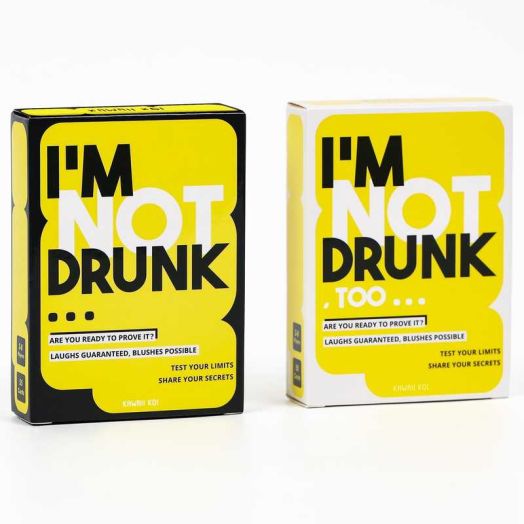 I'M NOT DRUNK & TOO - Funny Party Drinking Game 17+ - 21st Birthday & Bachelorette Gift with 110 Cards, Hilarious Group Game for Game Night