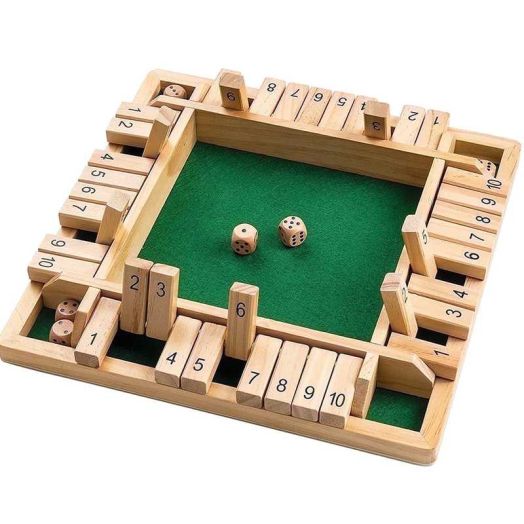 Keyohome 1-4 Players Shut The Box Game,10 Numbers Traditional Wooden Pub Bar Board Family Game for Kids and Adults Amusing Game for Learning Addition,8.6"