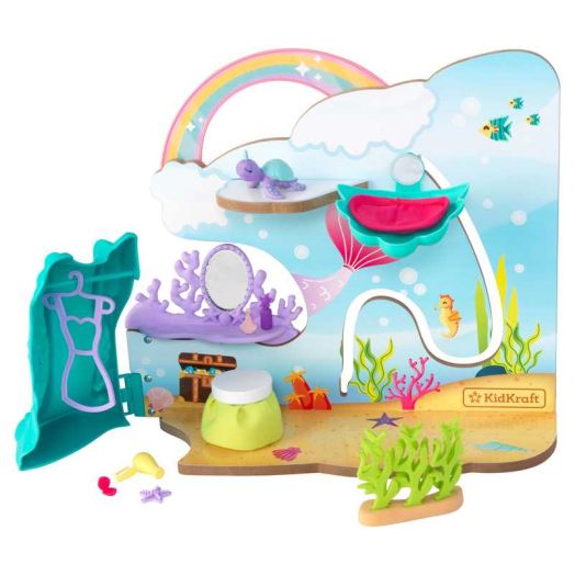 KidKraft Rainbow Dreamers Wooden Waterfall Grotto Dressing Room Play Set