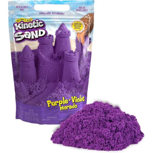 Kinetic Sand, 2.5lbs Purple Play Sand, Moldable Sensory Toys for Kids & Classroom, Resealable Bag, Back to School Teacher Must Haves, Ages 3+