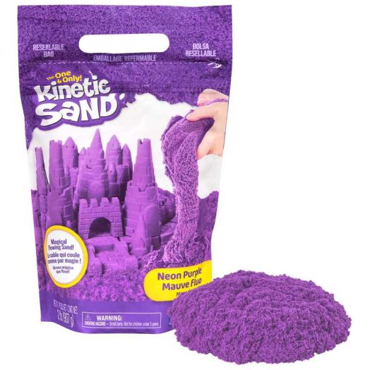 Kinetic Sand, 2lbs Purple Play Sand, Moldable Sensory Toys for Kids, Resealable Bag (Packaging May Vary), for Ages 3 and up