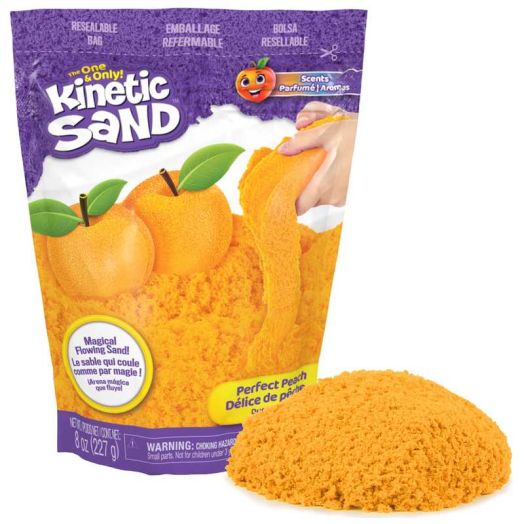 Kinetic Sand, 8oz Perfect Peach Scented Play Sand (Packaging May Vary)