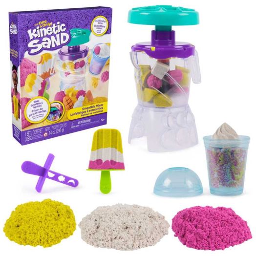 Kinetic Sand, Smoothie Mixer with 14 oz Play Sand & Tools, Play Food Toy for Ages 5 and up
