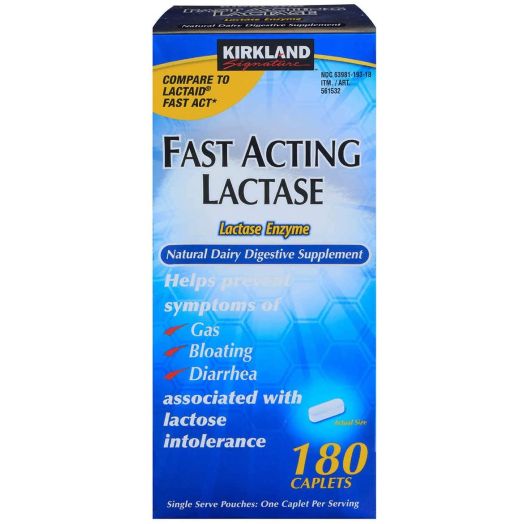 Kirkland Signature Fast Acting Lactase - 180 Caplets