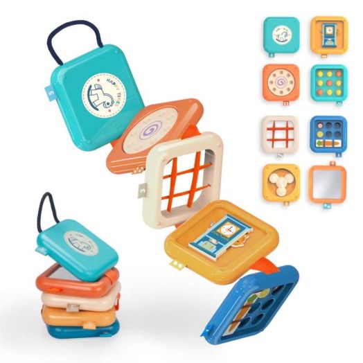 Busy Board Montessori Toys for 2 3 Year Old, Baby Busy Board Toddler Travel Toys Fine Motor Skills Learning Activities Fidget Board for Toddlers