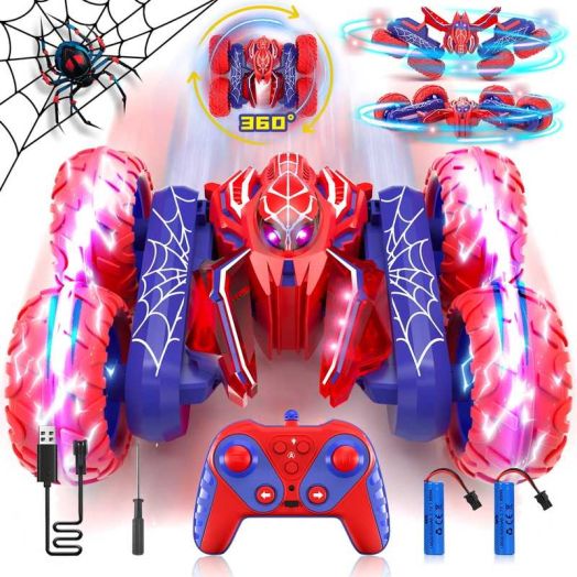 Remote Control Cars, RC Cars Toys for 5 6 7 8 9 10 Year Old Boys Girls, 2.4Ghz Fast Rotating RC Stunt Car, Double Sided Tornado Race Car with Lights for Boys Kids Age 8-12 Outdoor Toys Birthday Gifts