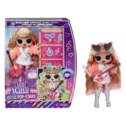 LOL Surprise Tween Neon Pop Stars Fashion Doll, Thea Stars, for Kids Ages 4+, 12 Inch