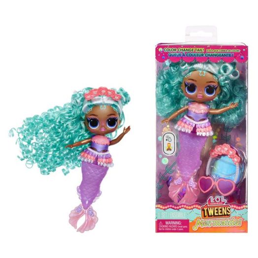 LOL Surprise Tweens Mermaid Serena Finn Fashion Doll with Color Changing Tail, Movable Fin, Beautiful Accessories, Kids Toy Gift Ages 4+