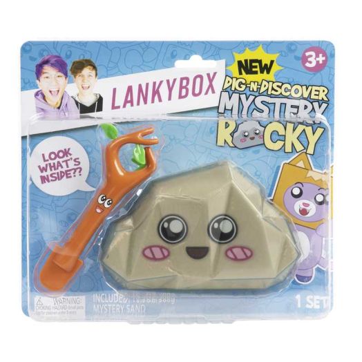 LankyBox Dig-n-Discover, Mystery Rocky. Collectible Mini Figures, Moldable Play Sand, Officially Licensed LankyBox Merch | Lankybox