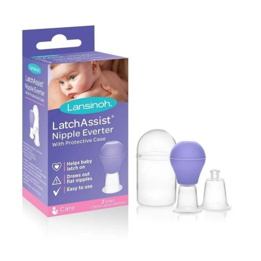 Lansinoh LatchAssist Nipple Everter, 2 Flanges 19mm and 24mm with Carry Case