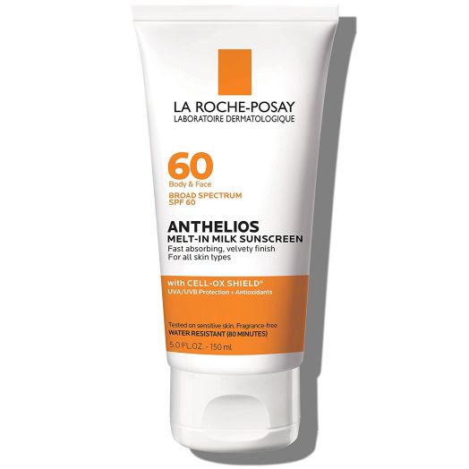 La Roche-Posay Anthelios Melt-In Sunscreen Milk Body & Face Sunscreen Lotion Broad Spectrum SPF 60, Oxybenzone & Octinoxate Free, Oil-Free Sunscreen