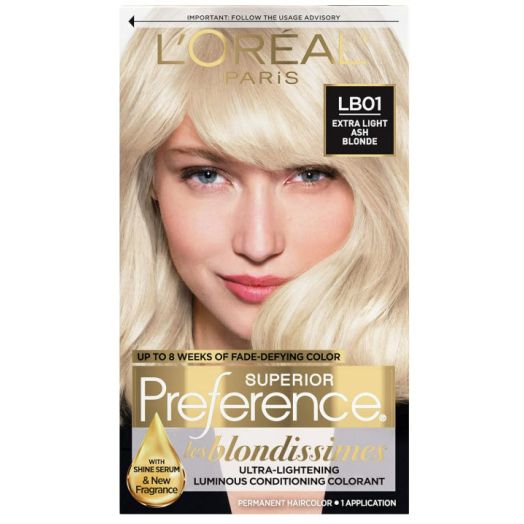 L'Oreal Paris Superior Preference LB01 Extra Light Ash Blonde Permanent Hair Color, 1 Application | L'Oréal USA, Inc.