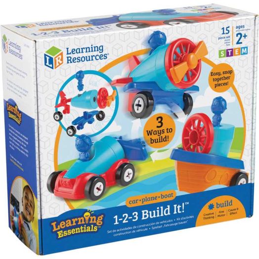Learning Resources Learning Essentials - 1-2-3 Build It Car-Plane-Boat Car & Truck Play Vehicle