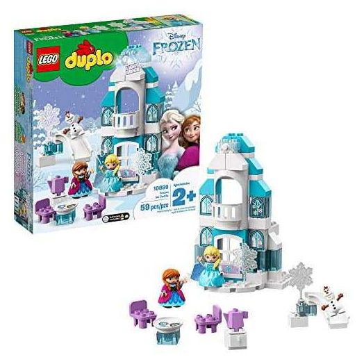LEGO DUPLO Disney Princess Frozen Ice Castle 10899 Building Toy with Light Brick, Princess Elsa and Anna Mini-Dolls plus Olaf Figure, Gifts for 2 Year Old Toddlers, Girls & Boys