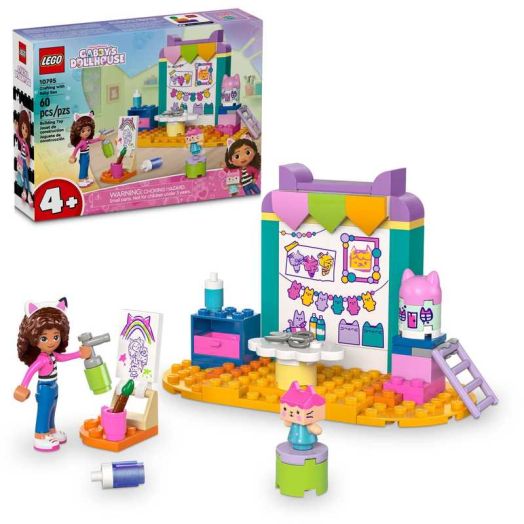LEGO Gabby's Dollhouse Crafting with Baby Box Pretend Playset for Kids, Creative Painting Crafting Toy, Learning Toy for Girls and Boys Ages 4 and Up, Includes Gabby's Dollhouse Figure, 10795