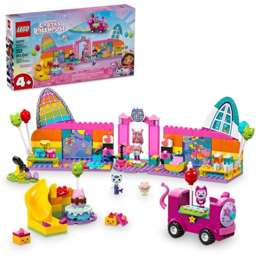 LEGO Gabby's Dollhouse Gabby's Party Room Disco Playset for Kids, DJ Entertainment Toy with Slide, Pink Car, and Animal Figures, Creative Role Play for Girls and Boys Ages 4 and Up, 10797