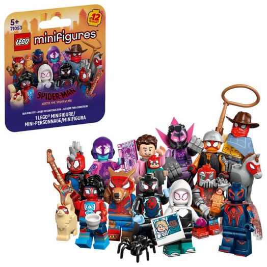 LEGO Minifigures Spider-Man: Across the Spider-Verse - Mystery Box with 1 of 12 Kids Toys for Pretend Play - Super Hero Action Figures for Boys & Girls, Ages 5+ - Gift for Christmas - 71050