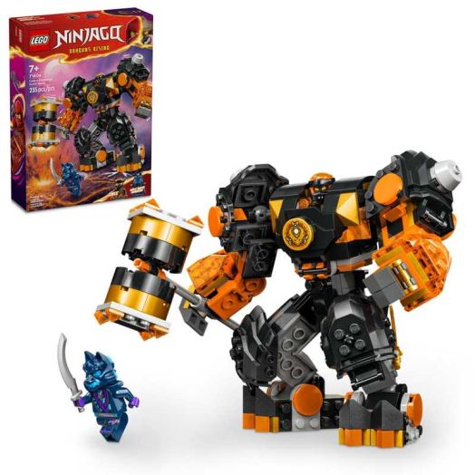 LEGO NINJAGO Cole's Elemental Earth Mech Mini Ninja Toy, Customizable Action Figure Adventure Toy with Cole and Wolf Warrior Minifigures, Ninja Gift for Boys, Girls and Kids Ages 7 and Up, 71806
