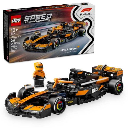 LEGO Speed Champions McLaren F1 Team MCL38 Race Car Toys - Building Set For Kids, Boys & Girls, Ages 10+ - Toy Cars for F1 Fans - Gift Ideas for Birthdays - 77251