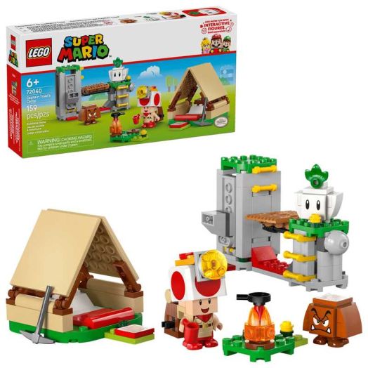 LEGO Super Mario Captain Toad's Camp Building Toy - Pretend Play Set for Kids, Ages 6+ - Gift for Birthdays - Building Blocks for Boys & Girls W/Toad, Goomba, & Turnip Toy Figures - 72040
