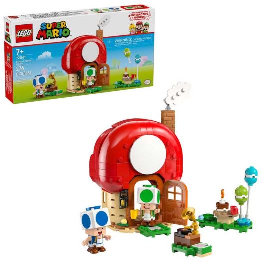 LEGO Super Mario Party at Toad's House Building Toy - Pretend Play Set for Boys & Girls, Ages 7+ - Kids Building Blocks with Digital Action & 2 Toad Toy Figures - Gift Idea for Birthdays - 72041