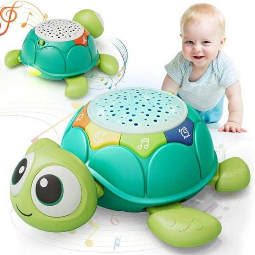 Baby Toys 6 to 12 Months, Baby Crawling Toys Musical Moving Toys for 0-12 Months Old Boys & Girls Gift - Turtle