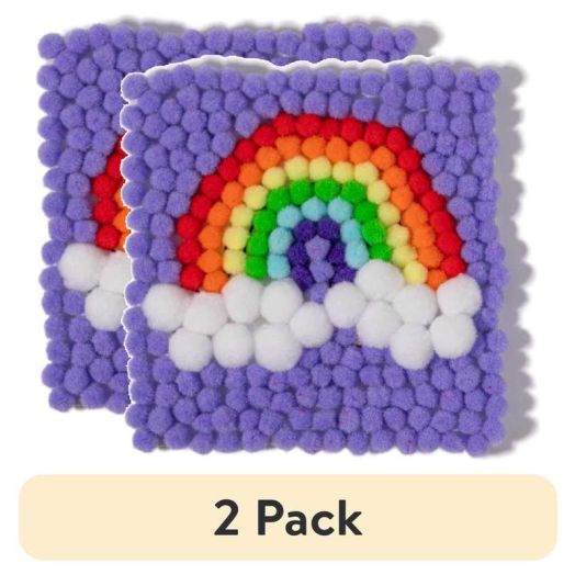 (2 pack) Little Yellow Bicycle Pom Pom Rainbow Art Kit