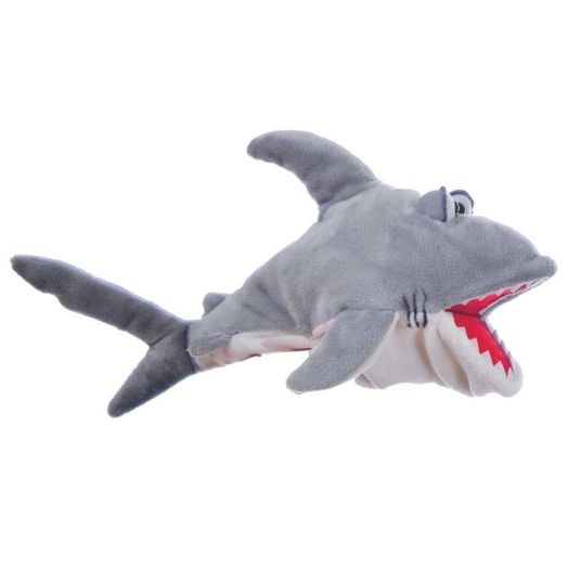 Living Puppets: Snax The Friendly Shark - 12" Plush Hand Puppet, Handmade, Moving Mouth, Soft Animal Companion Character, Play & Develop Toy, Kids 3+