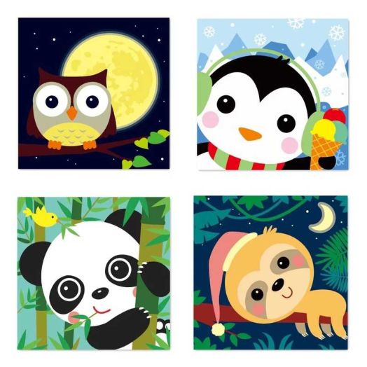 4 Paint by Numbers for Kids DIY Paint Set for Girls Boys Adults Beginner Crafts Acrylic Oil Painting by Number Kits Perfect for Gift Decor 20cmx20cm (4PCS-5)
