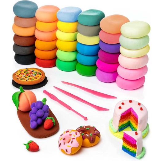 Air Dry Clay for Kids- 36 Colors Super Light Modeling Clay, Magic Foam Clay with 3 Sculpting Tools, Soft Arts Clay Easter Gift for Boys & Girls 4+