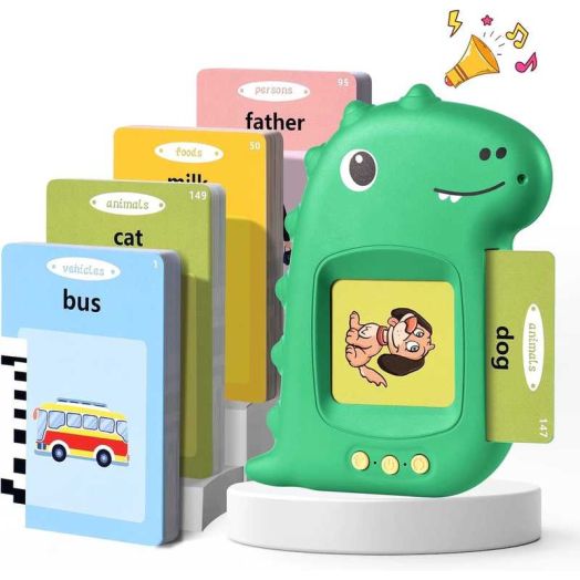 LUCKDEER Talking Flash Cards with 224 Sight Words, Montessori Toys, Learning Educational Gifts for Age 1-5 Years Old, Green