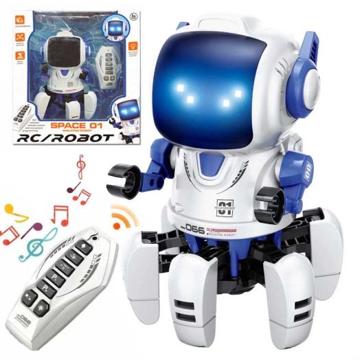 Lvelia RC Robot Toy for Kids,Intelligent Programmable Remote Control Walking Singing Dancing Interactive Smart Robot with Auto-Demon, Music and LED Eyes, Birthday Gift for 3+ Years Old Boys Girls